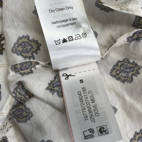 NEW VERONICA BEARD Lollie Paisley Button-Down Blouse – White Dove/Multi – S - Picture 12 of 12
